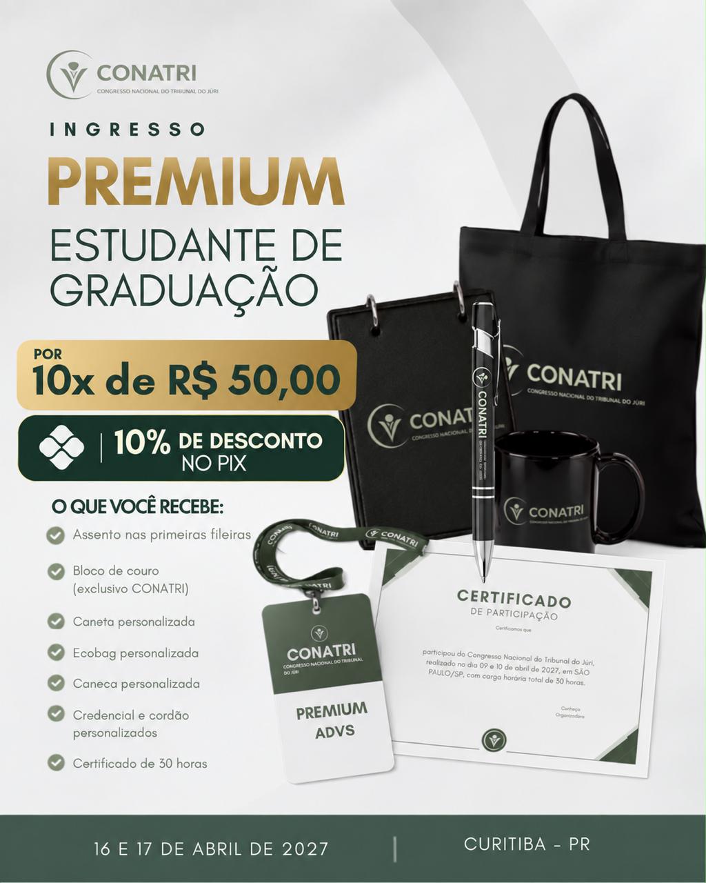 Ingresso Premium Estudante de Graduação