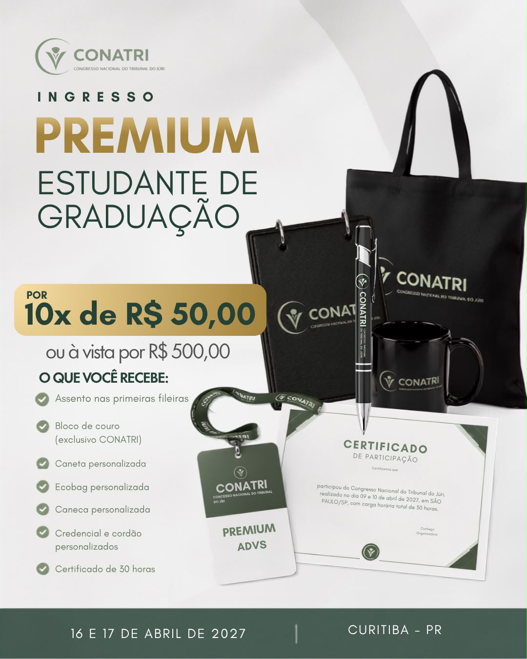 Ingresso Premium Estudante de Graduação